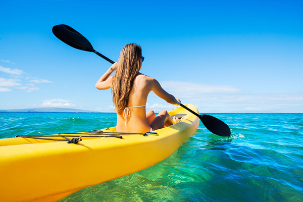Kayaking in the Ocean on Vacation at Daytona Beach